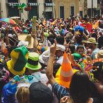 Foiliões no carnaval no Rio de Janeiro